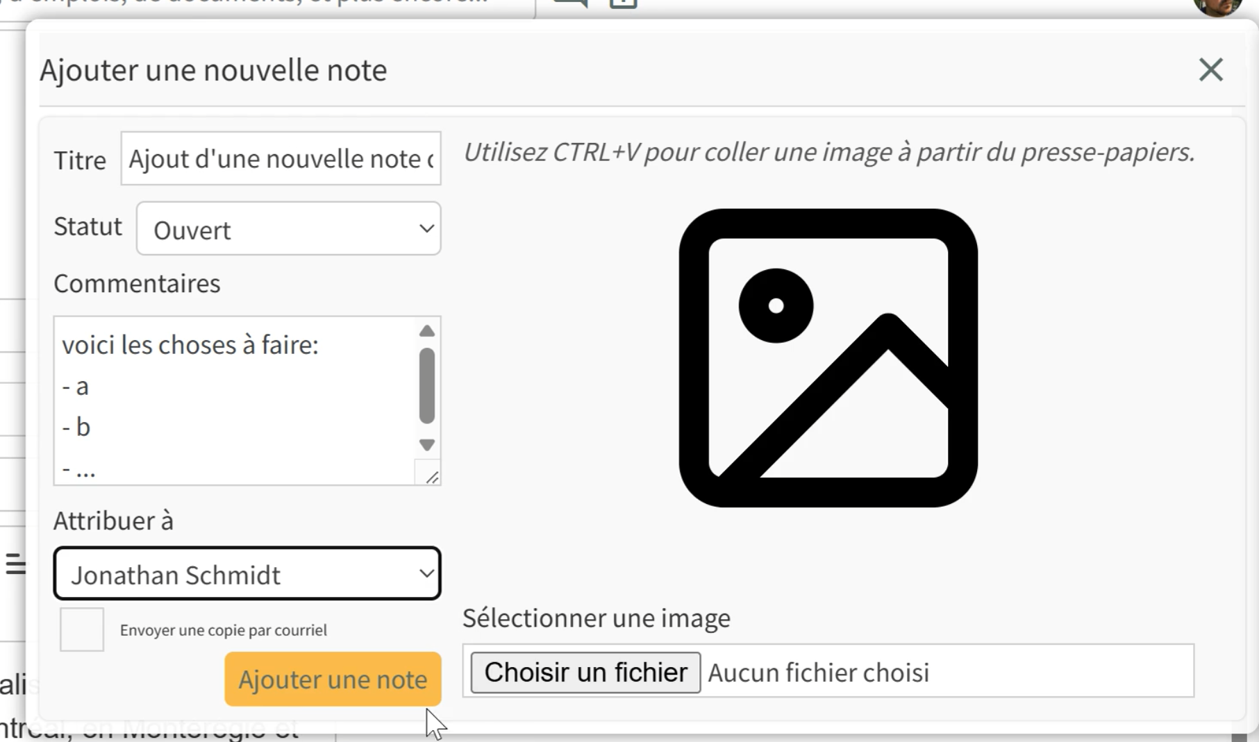 Ajout de note.