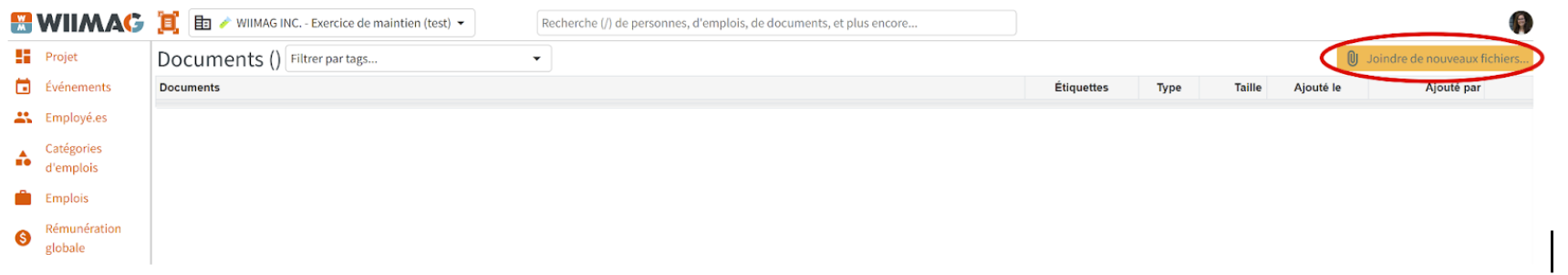 Bouton joindre des fichiers.